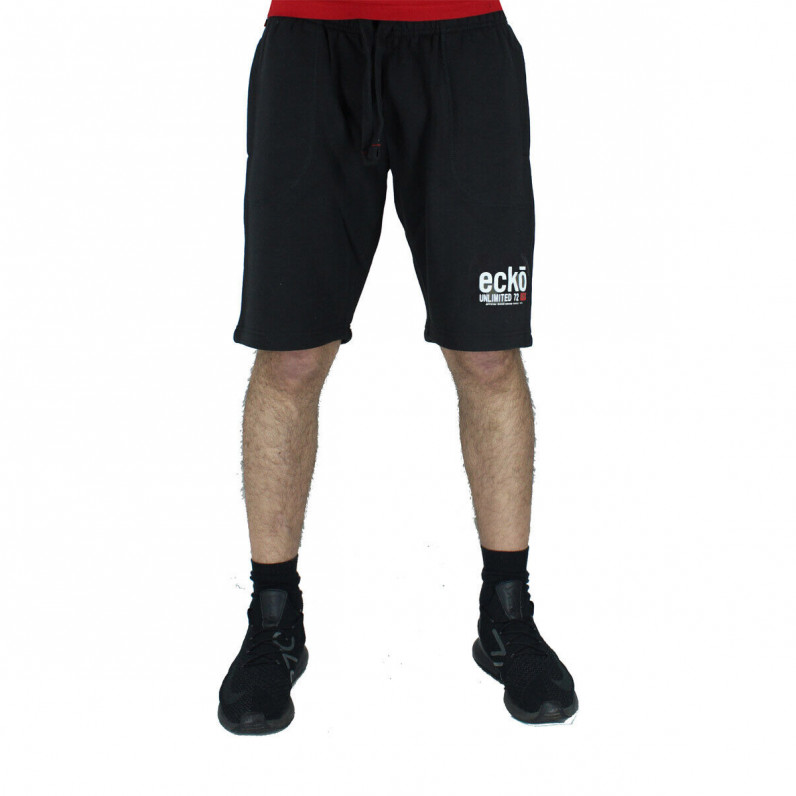 Men's Black Summer Casual Fleece Lusso Shorts