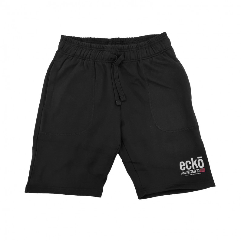 Men's Black Summer Casual Fleece Lusso Shorts