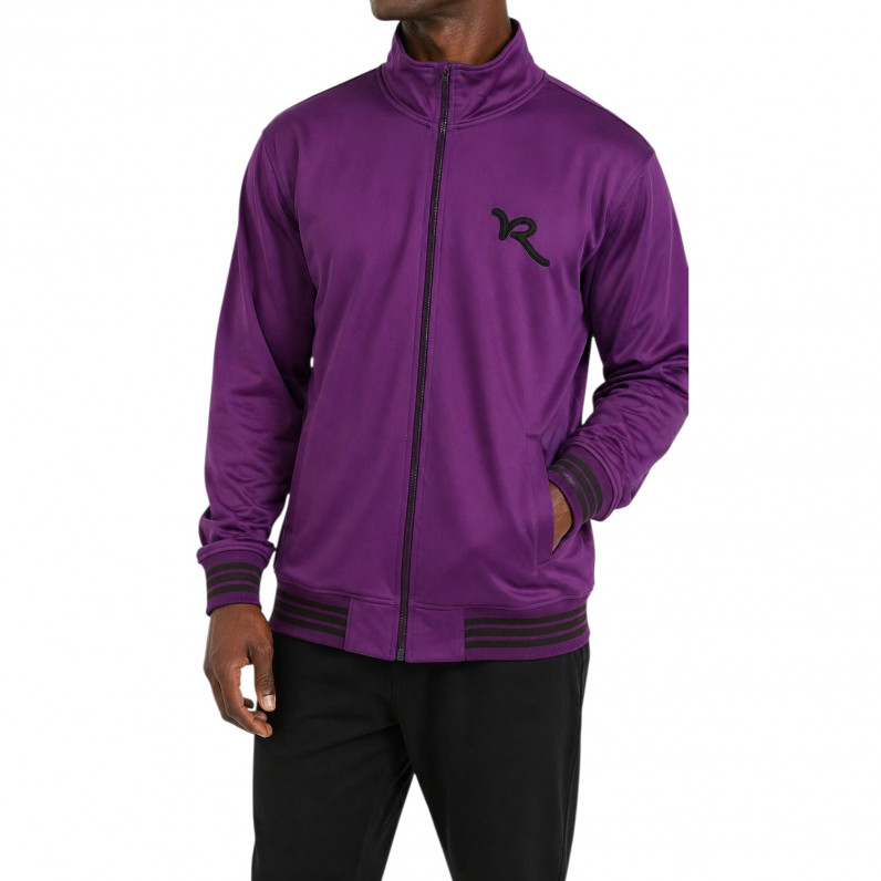 Men's Retro Vintage Zip Up Plum Track Jacket
