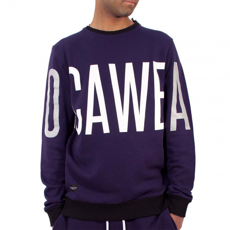 Men's Indigo Urban Bar Embellished Cotton Sweatshirt R073