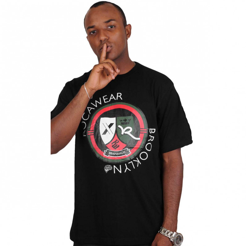 Men's Black Printed Brooklyn SignOut Short Sleeve Cotton T-Shirt