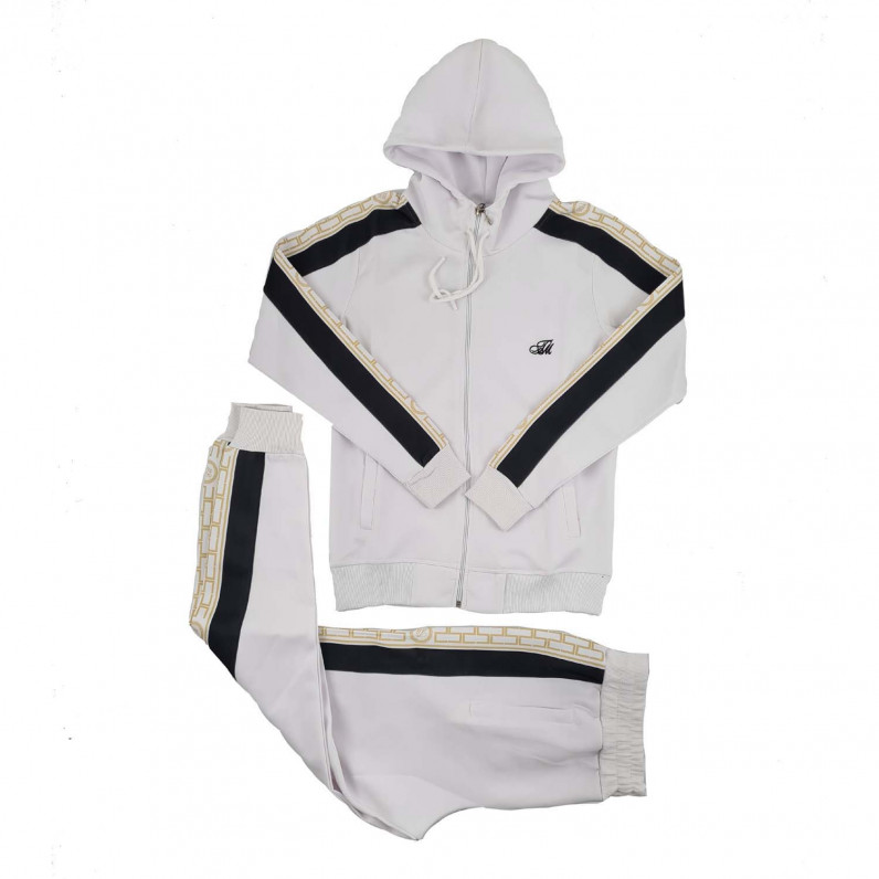 Men's White Slim Fit Urban Baroque Tracksuit