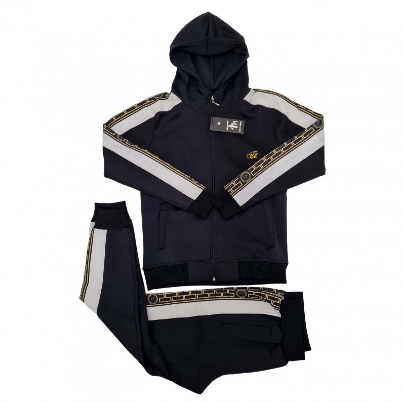 Men's Black Slim Fit Urban Baroque Tracksuit