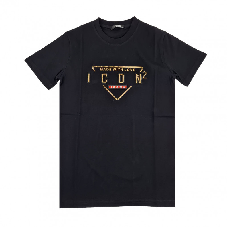 Men's Black Cotton Squared Hip Hop T-Shirt, 3208-1