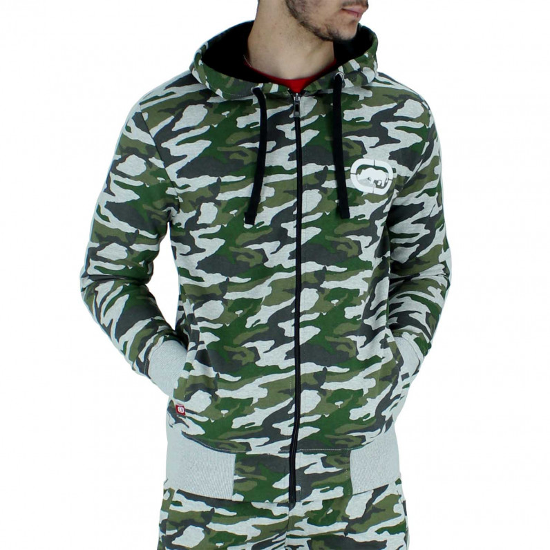 Men's Camouflage Grey Urus Zip Up Hoodie