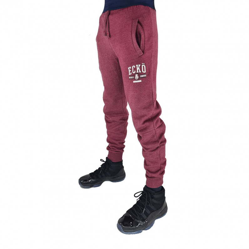 Men's Burgundy Marl Charger Urban Cotton Jog Pants