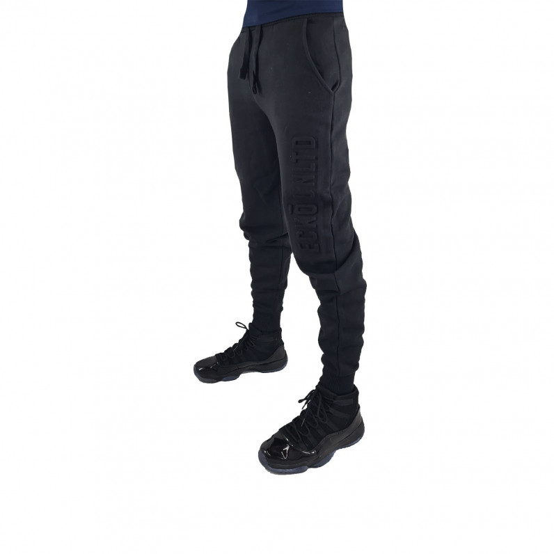 Men's Black Taycan Urban Embossed Cotton Jog Pants