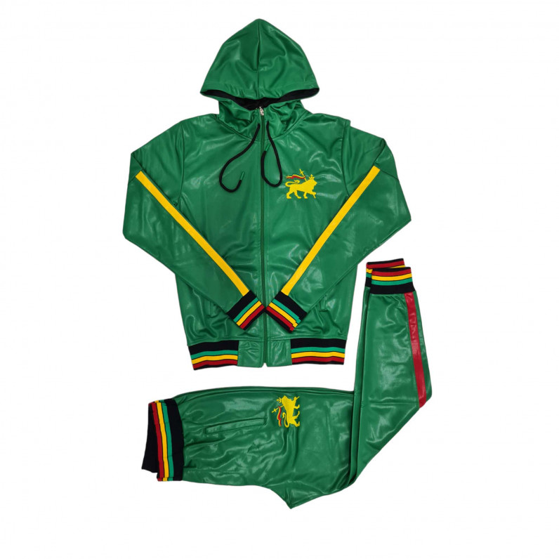 Men's Designer Rasta Urban Slayer Shiny Green Tracksuit