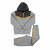 Boy's Unisex Designer Urban Heavy Thick Warm Fleece Tech Tracksuit, Grey Orange