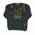 Men's Urban Black Designer Marijuana Crew Neck Cotton Sweatshirt