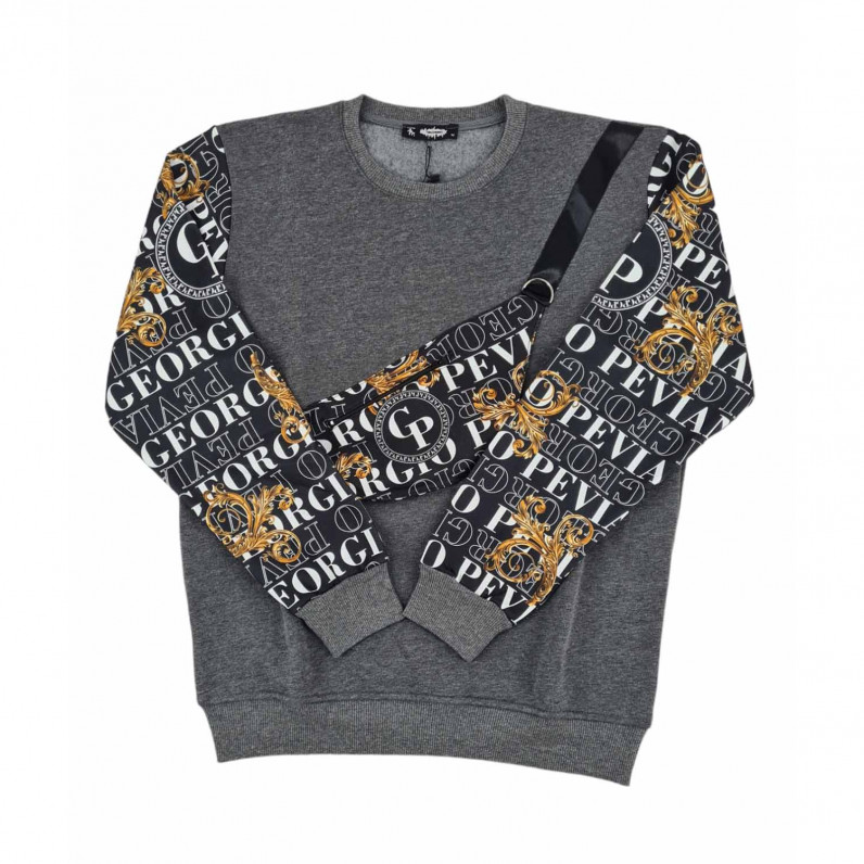 Men's Charcoal Grey GP Peviani Urban Designer Cotton Sweatshirt