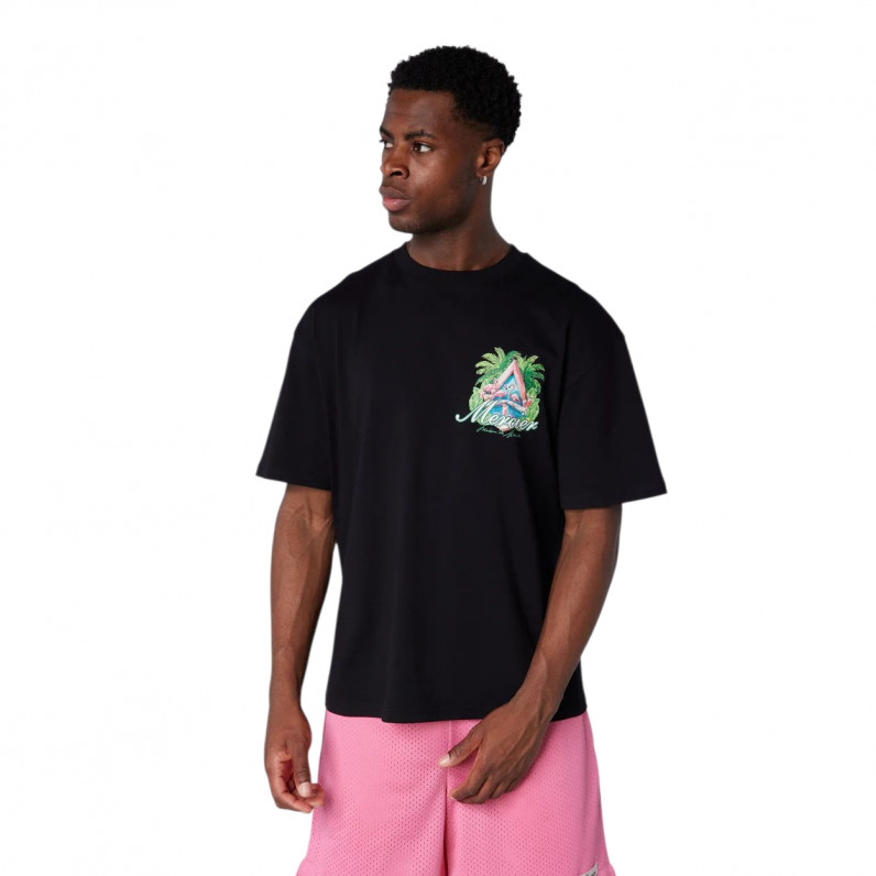 Men's Prism Black Graphic T-Shirt 100% Cotton 220 GSM | Embroidered Urban Streetwear
