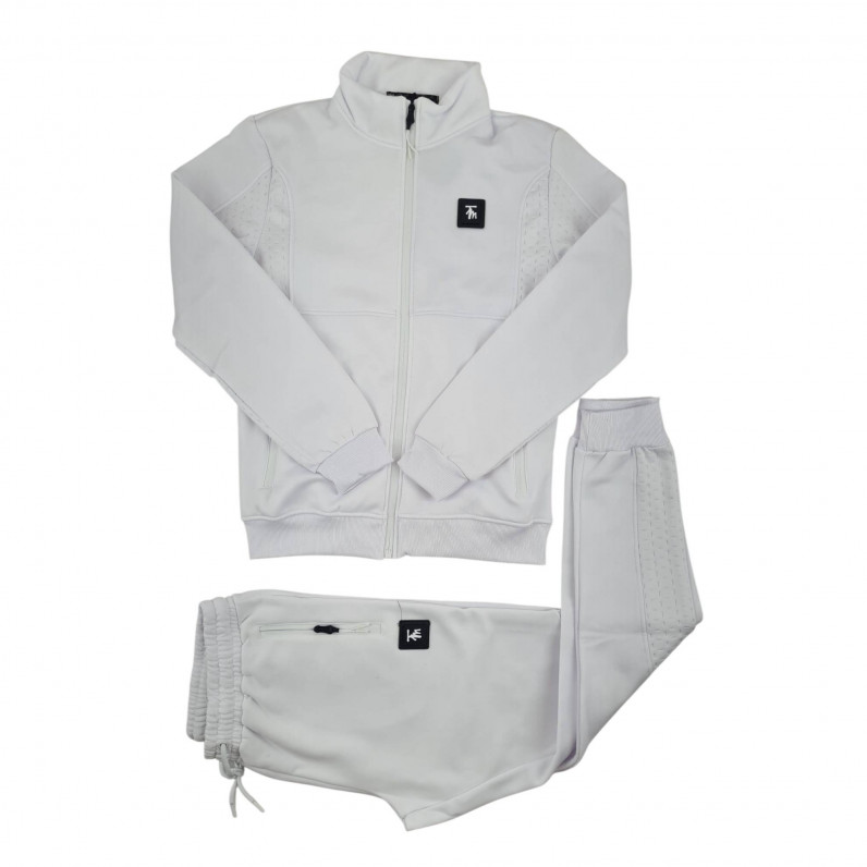 Men's Tracksuit Set – Slim Fit Zip Jacket & Joggers | 100% Polyester | Jamie White