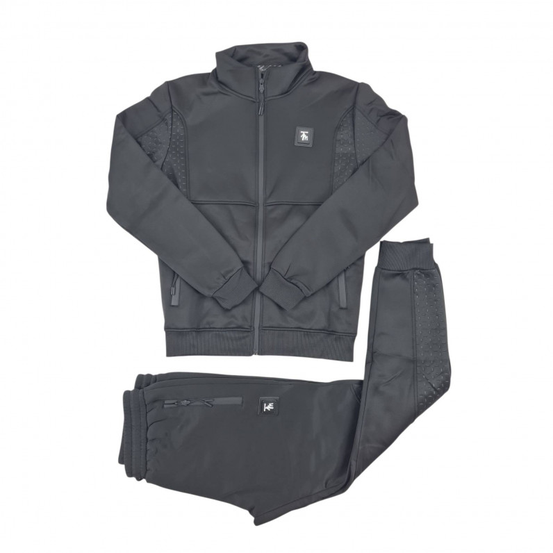 Men's Tracksuit Set – Slim Fit Zip Jacket & Joggers | 100% Polyester | Jamie Black