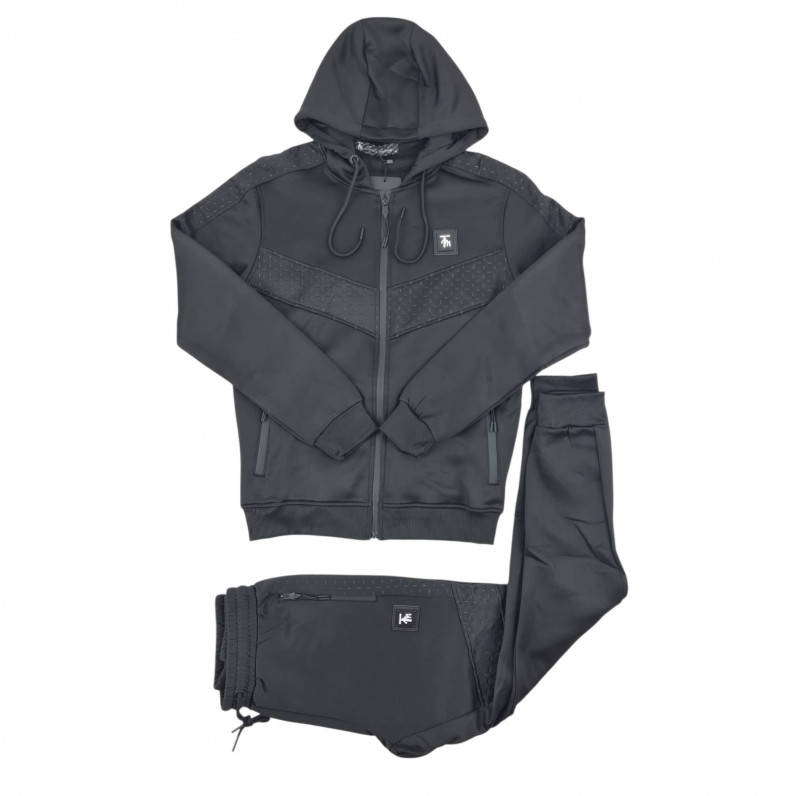 Men’s Slim Fit Tracksuit – 2-Piece Hoodie & Joggers Set – Polyester Streetwear - Foster White