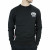 Men's Sweatshirt – Black Regular Fit Crewneck Jumper – Cotton Blend Streetwear Top Spur