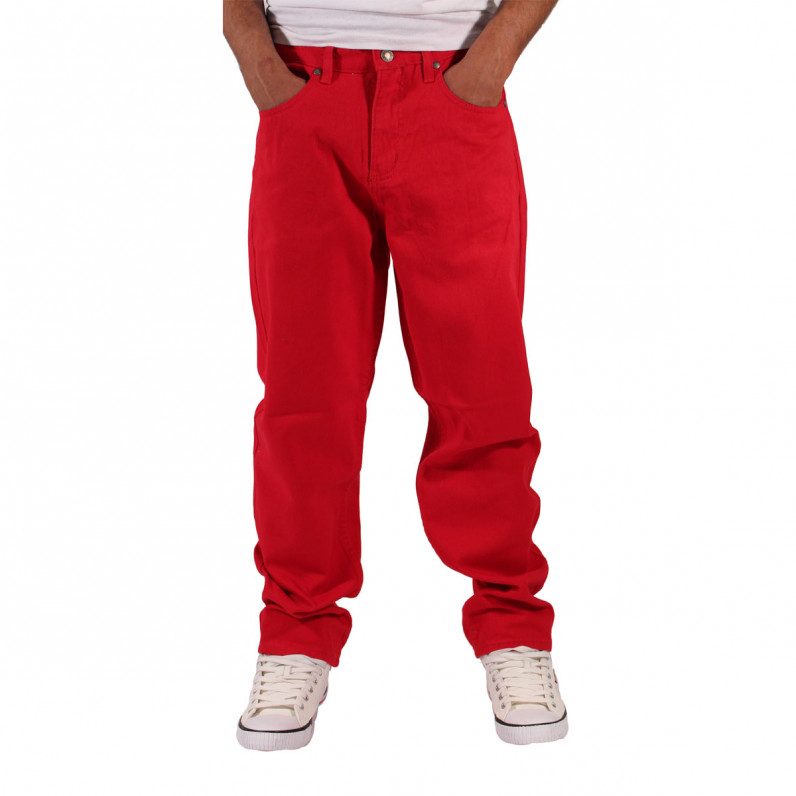 Men's Red Comfort Fit Denim Jeans