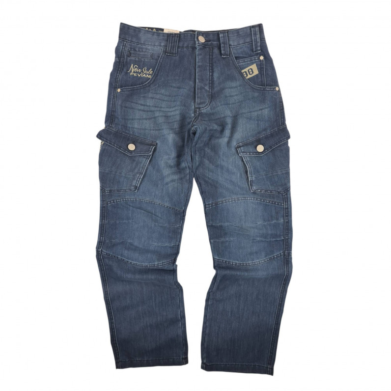 Men&rsquo;s Cargo Denim Jeans &ndash; Cotton Button Fly Utility Fit