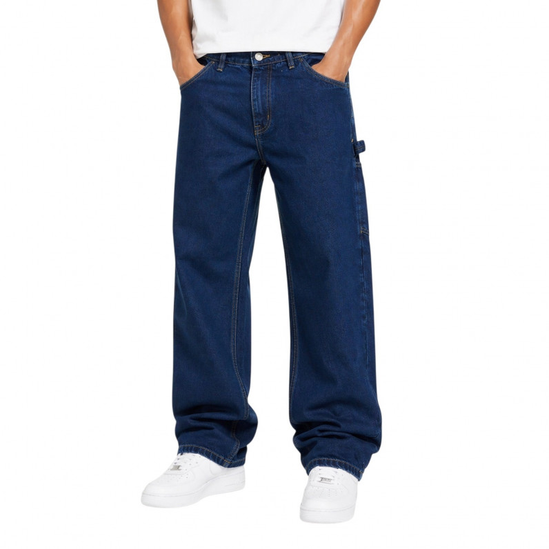 Men&rsquo;s Dark Wash Blue Loose Fit Denim Jeans &ndash; Cargo Style 100% Cotton