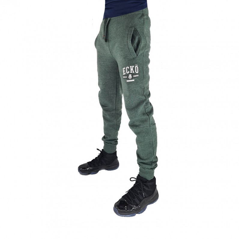 Men's Green Charger Cotton Blend Jog Pants | Casual Cuffed Tracksuit Bottoms | S&ndash;2XL