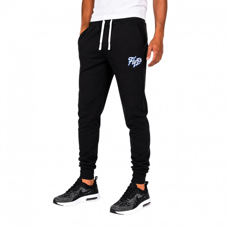 Men's Black Cotton Blend Jog Pants &ndash; Cuffed Joggers