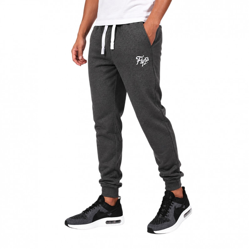 Men's Charcoal Grey Cotton Blend Jog Pants &ndash; Cuffed Joggers