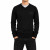 Men's Black V-Neck Knit Jumper with Chest Logo