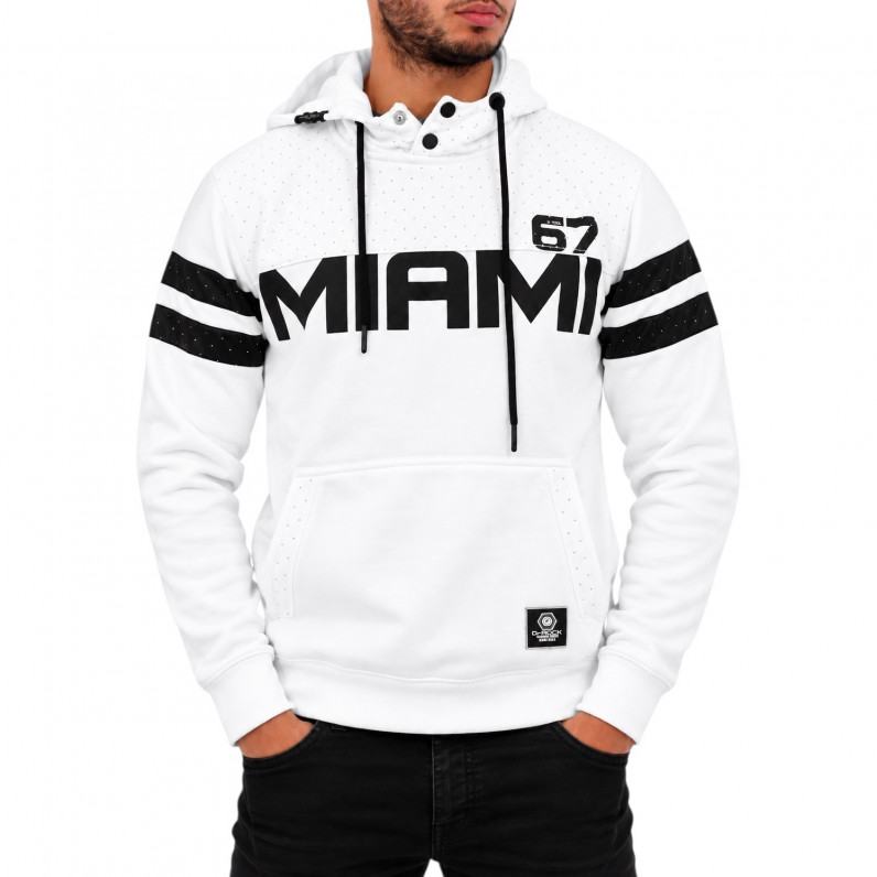 Men's White Miami 67 Pullover Hoodie