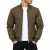 Men's Khaki Bomber Jacket with Zip Sleeve Pocket