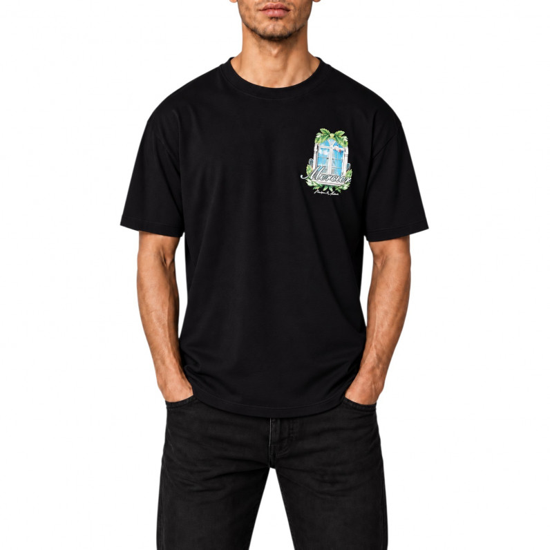 Men&rsquo;s Black Balcony Graphic T-Shirt &ndash; Tropical & Paris Prints