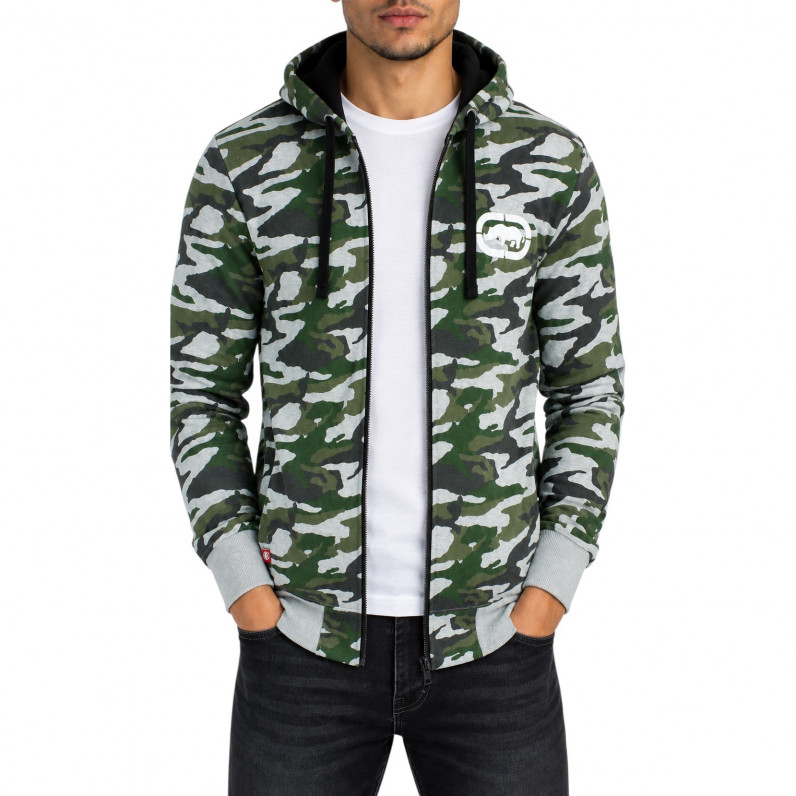 Men&rsquo;s Urus Grey Camo Full-Zip Up Hoodie