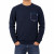 Men&rsquo;s Navy Crew Neck Sweatshirt with Geometric Pocket Trim & Elbow Patches