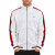 Men&rsquo;s White Track Jacket with Red & Green Sleeve Stripes