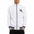 Men&rsquo;s White & Navy Full-Zip Track Jacket with Back Logo