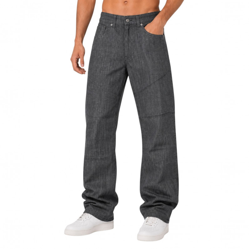 Men&rsquo;s Raw Grey Jeans with Signature Back Pocket Stitching