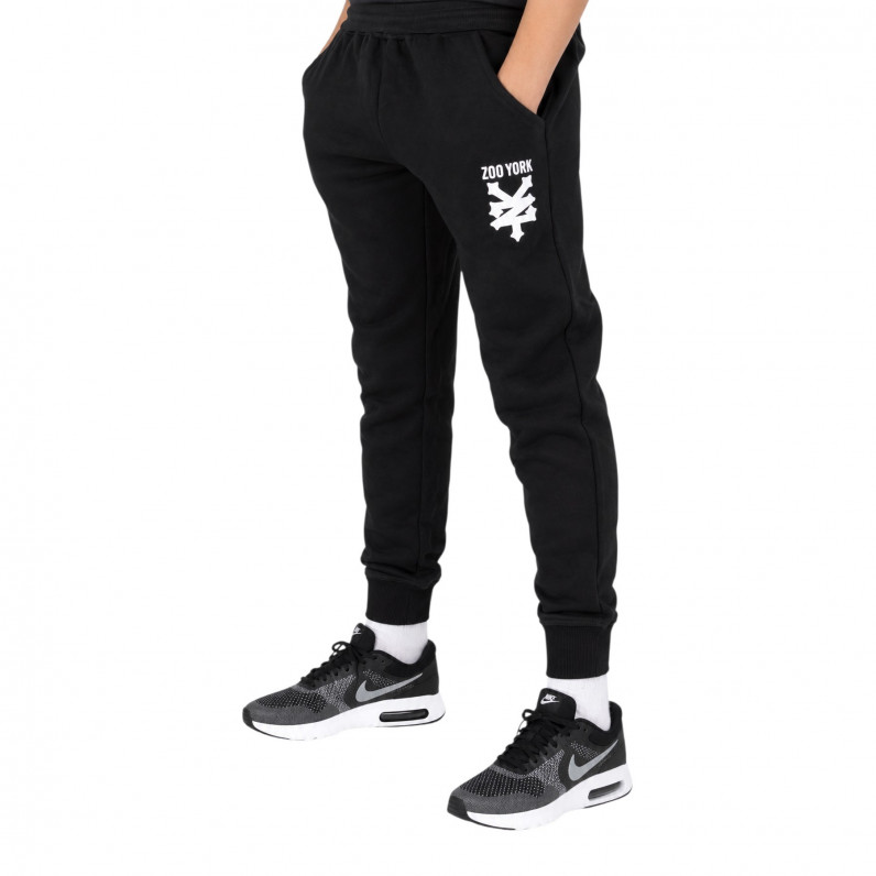 Davidino Boys&rsquo; Black Cuffed Joggers with White Logo