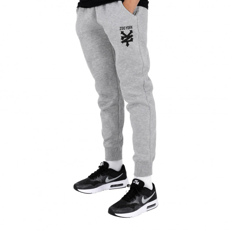 Davidino Boys&rsquo; Grey Cuffed Joggers with White Logo